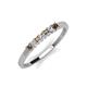 2 - Erica 2.00 mm Princess Cut Smoky Quartz and Diamond 7 Stone Wedding Band 