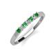 2 - Erica 2.50 mm Princess Cut Green Garnet and Diamond 7 Stone Wedding Band 