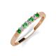 2 - Erica 2.50 mm Princess Cut Green Garnet and Diamond 7 Stone Wedding Band 