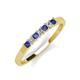 2 - Erica 2.50 mm Princess Cut Iolite and Diamond 7 Stone Wedding Band 