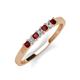 2 - Erica 2.50 mm Princess Cut Red Garnet and Diamond 7 Stone Wedding Band 