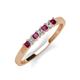 2 - Erica 2.50 mm Princess Cut Rhodolite Garnet and Diamond 7 Stone Wedding Band 