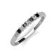 2 - Erica 2.50 mm Princess Cut Black and White Diamond 7 Stone Wedding Band 