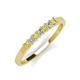 2 - Erica 2.50 mm Princess Cut Yellow Sapphire and Diamond 7 Stone Wedding Band 