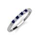 2 - Erica 2.50 mm Princess Cut Blue Sapphire and Diamond 7 Stone Wedding Band 
