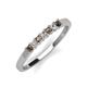 2 - Erica 2.50 mm Princess Cut Smoky Quartz and Diamond 7 Stone Wedding Band 