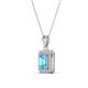 3 - Everlee 6x4 mm Emerald Cut Blue Topaz and Round Diamond Halo Pendant Necklace 