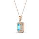 3 - Everlee 6x4 mm Emerald Cut Blue Topaz and Round Diamond Halo Pendant Necklace 