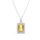 1 - Everlee 6x4 mm Emerald Cut Citrine and Round Diamond Halo Pendant Necklace 