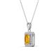 3 - Everlee 6x4 mm Emerald Cut Citrine and Round Diamond Halo Pendant Necklace 