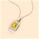 2 - Everlee 6x4 mm Emerald Cut Citrine and Round Diamond Halo Pendant Necklace 