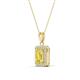 3 - Everlee 6x4 mm Emerald Cut Yellow Sapphire and Round Diamond Halo Pendant Necklace 