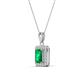 3 - Everlee 6x4 mm Emerald Cut Emerald and Round Diamond Halo Pendant Necklace 