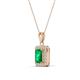 3 - Everlee 6x4 mm Emerald Cut Emerald and Round Diamond Halo Pendant Necklace 