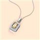 2 - Everlee 6x4 mm Emerald Cut Smoky Quartz and Round Diamond Halo Pendant Necklace 
