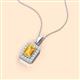2 - Everlee 6x4 mm Emerald Cut Citrine and Round Diamond Halo Pendant Necklace 