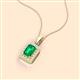 2 - Everlee 6x4 mm Emerald Cut Emerald and Round Diamond Halo Pendant Necklace 