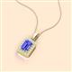 2 - Everlee 6x4 mm Emerald Cut Tanzanite and Round Diamond Halo Pendant Necklace 