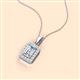 2 - Everlee 6x4 mm Emerald Cut Lab Grown Diamond and Round Diamond Halo Pendant Necklace 