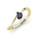 3 - Lucie Bold Oval Cut and Round Blue Sapphire 2 Stone Promise Ring 