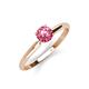 3 - Solus Round Pink Tourmaline Solitaire Engagement Ring  