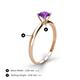 4 - Solus Round Amethyst Solitaire Engagement Ring  