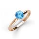 3 - Solus Round Blue Topaz Solitaire Engagement Ring  