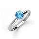 3 - Solus Round Blue Topaz Solitaire Engagement Ring  