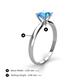 4 - Solus Round Blue Topaz Solitaire Engagement Ring  
