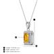 4 - Everlee 6x4 mm Emerald Cut Citrine and Round Diamond Halo Pendant Necklace 