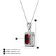 4 - Everlee 6x4 mm Emerald Cut Red Garnet and Round Diamond Halo Pendant Necklace 