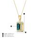 4 - Everlee 6x4 mm Emerald Cut London Blue Topaz and Round Diamond Halo Pendant Necklace 