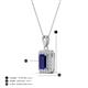 4 - Everlee 6x4 mm Emerald Cut Blue Sapphire and Round Diamond Halo Pendant Necklace 