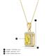 4 - Everlee 6x4 mm Emerald Cut Yellow Sapphire and Round Diamond Halo Pendant Necklace 