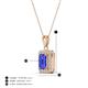 4 - Everlee 6x4 mm Emerald Cut Tanzanite and Round Diamond Halo Pendant Necklace 