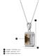 4 - Everlee 6x4 mm Emerald Cut Smoky Quartz and Round Diamond Halo Pendant Necklace 