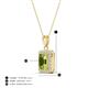 4 - Everlee 6x4 mm Emerald Cut Peridot and Round Diamond Halo Pendant Necklace 