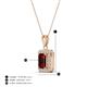 4 - Everlee 6x4 mm Emerald Cut Red Garnet and Round Diamond Halo Pendant Necklace 