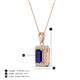 4 - Everlee 6x4 mm Emerald Cut Blue Sapphire and Round Diamond Halo Pendant Necklace 