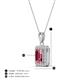 4 - Everlee 6x4 mm Emerald Cut Pink Tourmaline and Round Diamond Halo Pendant Necklace 