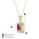 4 - Everlee 6x4 mm Emerald Cut Pink Tourmaline and Round Diamond Halo Pendant Necklace 