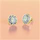 2 - Dahlia Iris Oval Cut Opal and Baguette Diamond Milgrain Halo Stud Earrings 