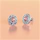 2 - Dahlia Iris Oval Cut Morganite and Baguette Diamond Milgrain Halo Stud Earrings 