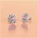 2 - Dahlia Iris Oval Cut Morganite and Baguette Diamond Milgrain Halo Stud Earrings 