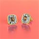 2 - Pamela Iris Emerald Cut Smoky Quartz and Baguette Diamond Milgrain Halo Stud Earrings 