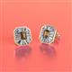2 - Pamela Iris Emerald Cut Smoky Quartz and Baguette Diamond Milgrain Halo Stud Earrings 