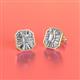 2 - Pamela Iris Emerald Cut and Baguette Diamond Milgrain Halo Stud Earrings 