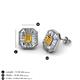 3 - Pamela Iris Emerald Cut Citrine and Baguette Diamond Milgrain Halo Stud Earrings 