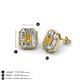 3 - Pamela Iris Emerald Cut Citrine and Baguette Diamond Milgrain Halo Stud Earrings 