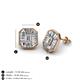 3 - Pamela Iris Emerald Cut and Baguette Diamond Milgrain Halo Stud Earrings 
